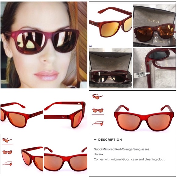 gucci red lens sunglasses
